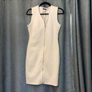 Another Story Full Zipper White Dress